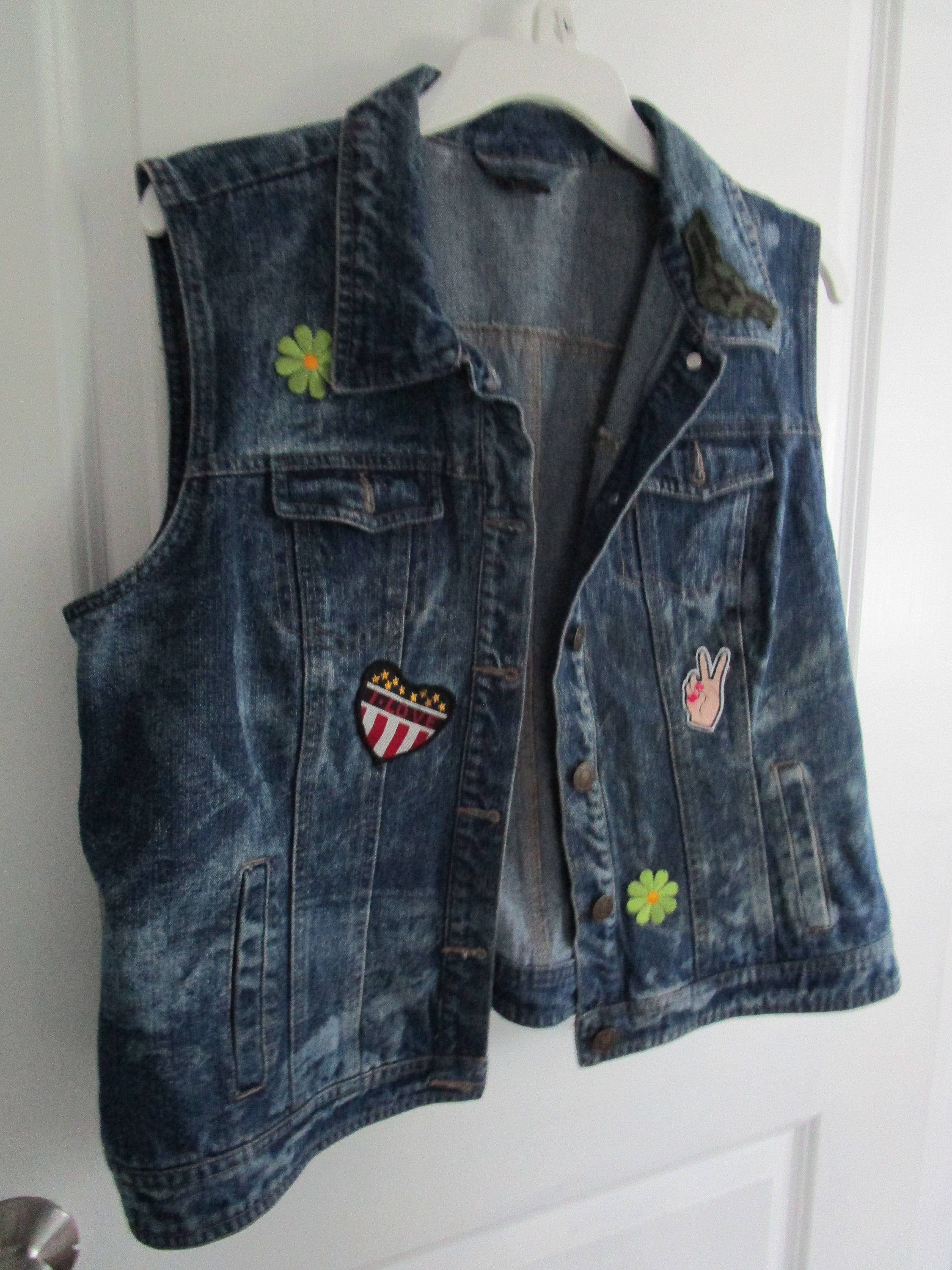Denim Vest With Retro Style Patches Etsy UK