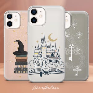 Coque Harry Potter Poudlard Art Cover pour iPhone 16e, 15, 14, 13, 12, 11, Google Pixel 9 Pro, 8, 7A, Samsung S25 edge, S24 FE, A71, A36