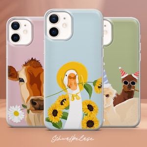 Aesthetic Farm Phone Case Animal Phone Cover for iPhone 16e, 15, 14, 13, 12, XR, SE, Pixel 9 Pro, 8, 7A, Samsung S25 edge, S24 FE, A71, A36