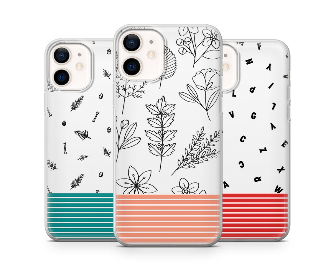 Striped Pattern Case Drawing Phone Cover fits for iPhone 7 8 X Etsy