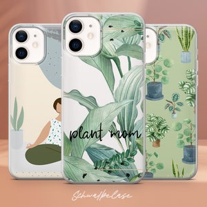 Plant Mom Phone Case Aesthetic Greenery Cover for iPhone 16e, 15, 14, 13, 12, XR, SE, Pixel 9 Pro, 8, 7A, Samsung S25 edge, S24 FE, A71, A36