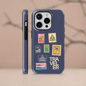 Telefoonhoesje reispaspoort Wanderlust TOUGH Cover geschikt voor 16 Pro Max, 15 Plus, 14, 13, 12, XR, SE en Samsung S24, S23, Z Flip, Pixel 9, 8