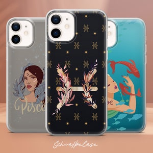 Pisces Print Phone Case Zodiac Star Cover for iPhone 16e, 15, 14, 13, 12, XR, SE, Pixel 9 Pro, 8, 7A, Samsung S25 edge, S24 FE, A71, A36