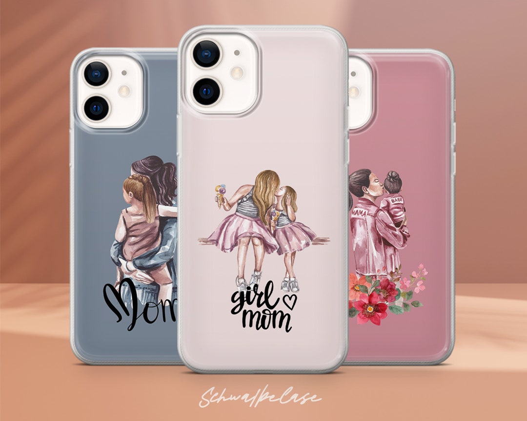 Girl Mom Phone Case Aesthetic Flower Cover for iPhone 16e, 15, 14, 13 ...