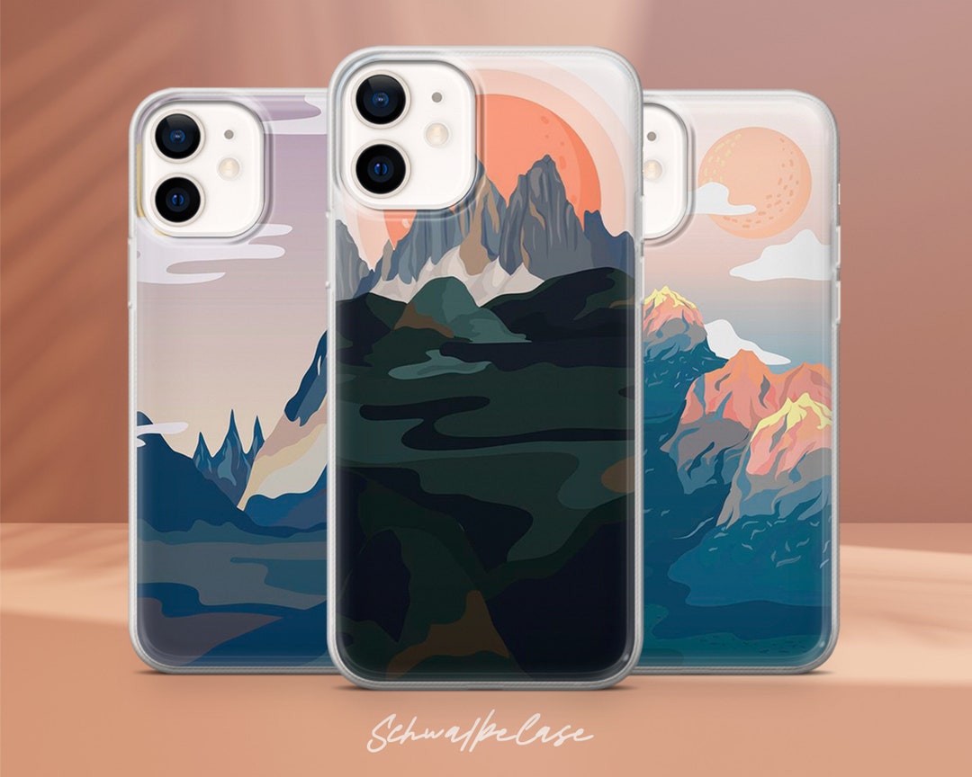Mountain Sunset Phone Case Aesthetic Nature for iPhone 16e, 15, 14, 13