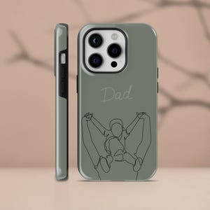 Meilleure coque de téléphone pour papa, charmant papa, parent, solide, adaptée pour 16 Pro Max, 15 Plus, 14, 13, 12, XR, SE et Samsung S24, S23, Z Flip, Pixel 9, 8