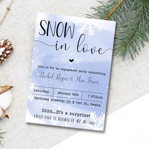 Engagement Party Invitation Template, Winter Engagement Invites, Instant Download, downloadable engagement party invitation, Winter proposal
