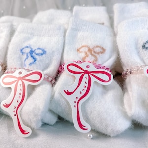 She&#39;s Tying The Knot Favor Fuzzy Socks, Bow Bridal Shower Favors, Bow Bridal Shower Favors, Girly Party Favor Bulk, Bow Wedding Shower Favor