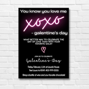 Galentine&#39;s Day Party, Girls Valentine&#39;s Day Party, Funny Galentine&#39;s Day Party Invite, Gossip Girl Party, Phone Invitation, Text Invite