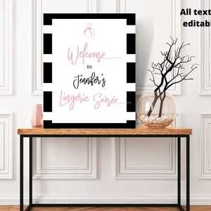 Lingerie Shower Welcome Sign | Lingerie Bridal Shower Welcome Sign | Lingerie Shower Decorations | Lingerie Shower Decor | Instant Downlaod