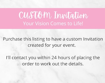 CUSTOM Digitale Einladung - 100% für Sie entworfen | Personalisierte digitale Datei | Personalisierter Instant Download | Personalisierte Textnachricht Einladung