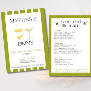 Martinis and Bikinis Bachelorette Invite, Bikinis Martinis Bachelorette Party, Martinis Bikinis Bachelorette Weekend, Tulum Bachel Party