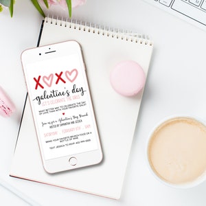 Galentine es Day Party Einladung, Valentinstag Party, Galentine es Day Brunch, Galentine es Day Party, Telefon Einladung, Text Message Einladung