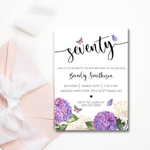 70th Birthday Invitations, 70th Birthday Invitation For Women, Editable Invite, Surprise 70th Birthday Party, 70th Birthday Invite