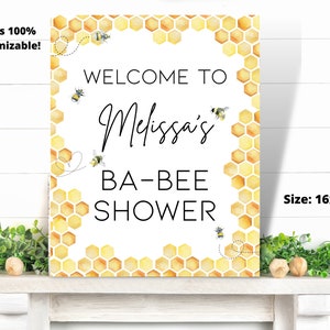 Bee Baby Shower Welcome Sign, Oh Babee Baby Shower Decor, Honey Baby Shower Welcome Sign, Bee Baby Shower Printable, Bee Baby Shower Games