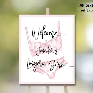 Bridal Shower Welcome Sign | Lingerie Shower Decor | Lingerie Shower Welcome Sign | Welcome Sign Instant Download