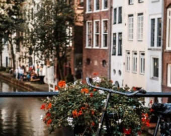 Postcard bikes at the canal in Utrecht