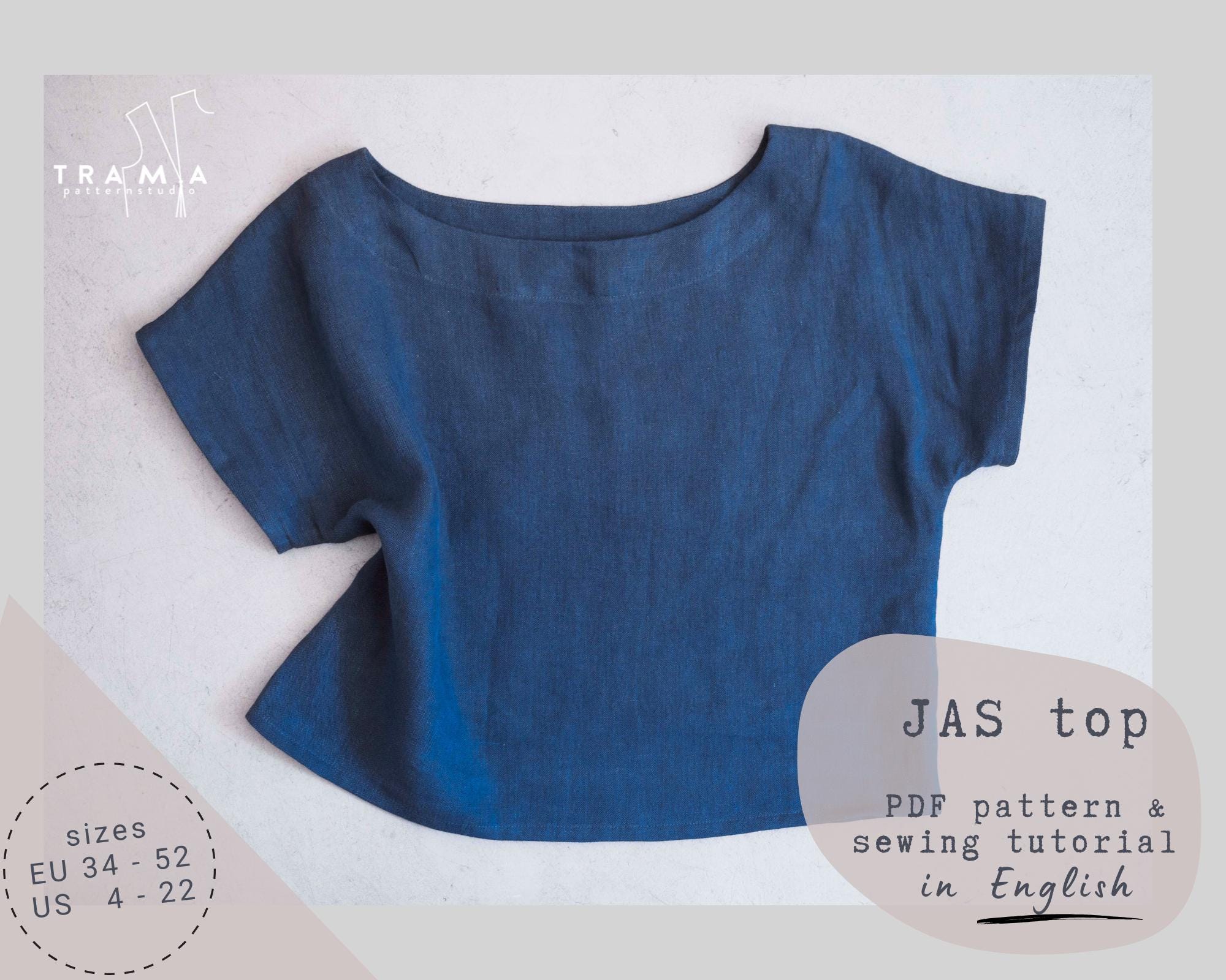Japanese T Shirt Sewing Pattern - Etsy