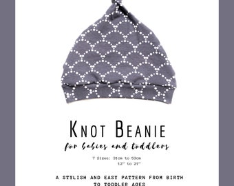 Baby Hat Pattern. Knot hat sewing pattern. Toddler hat pattern. Baby sewing pattern. Baby gift. Newborn hat pattern. Preemie hat pattern