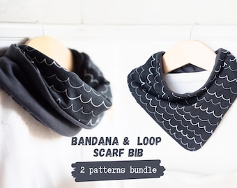 Molde para Babador Tipo Lenço: Bandana e Laço Infinito (Molde em PDF para Bebê)