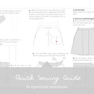 EMILY Skirt Sewing Pattern Woman Pleat Skirt Midi Skirt Pattern Maxi ...