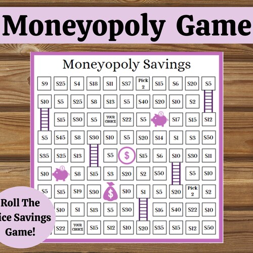 Printable Roll the Dice Savings Challenge Printable Savings Etsy