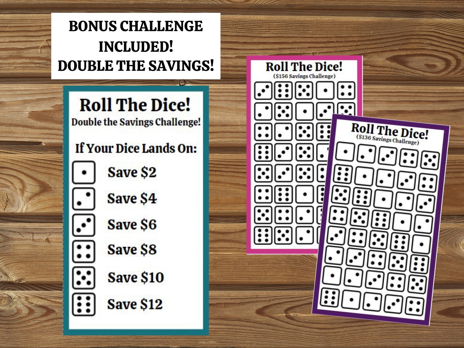 Roll the Dice Savings Challenge Printable for A6 Cash Etsy