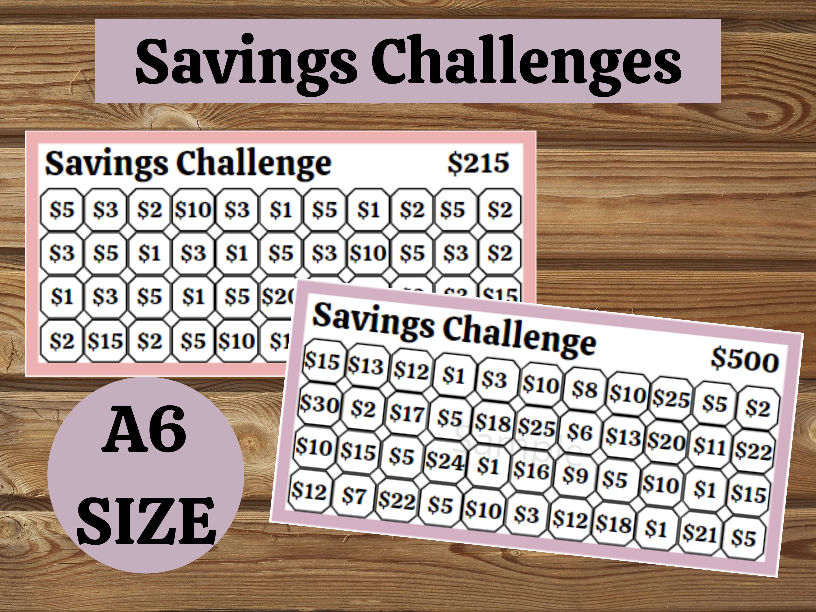 Savings Challenge Cash Envelope Insert Water Resistant Budget Binder Insert