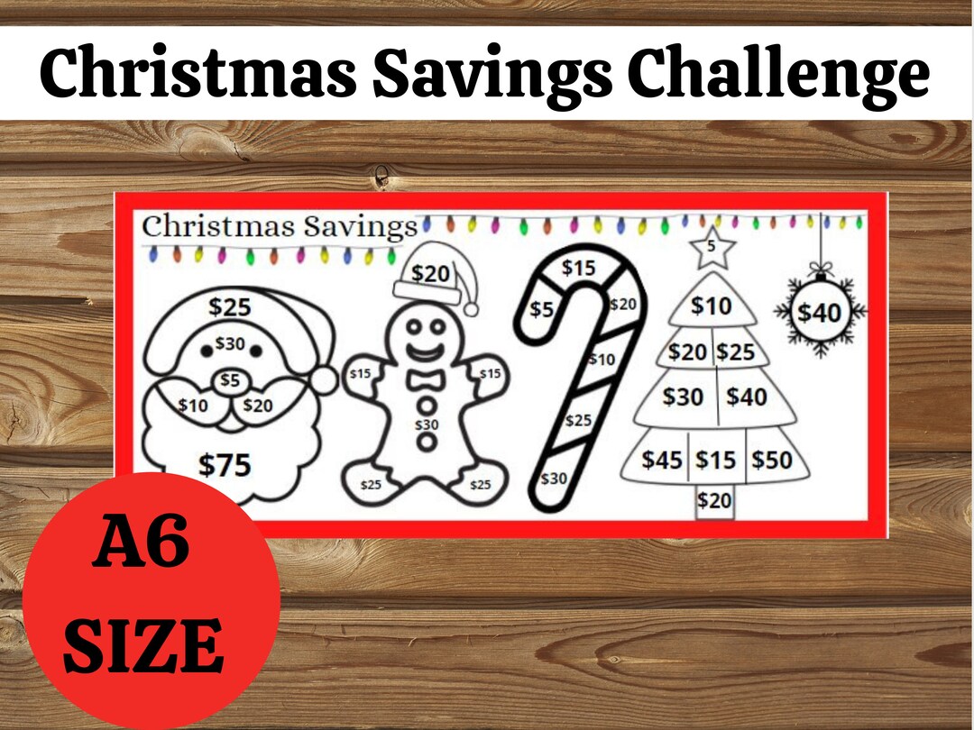 Christmas Savings Challenge Printable Fits A6 Cash Envelopes | Budget ...