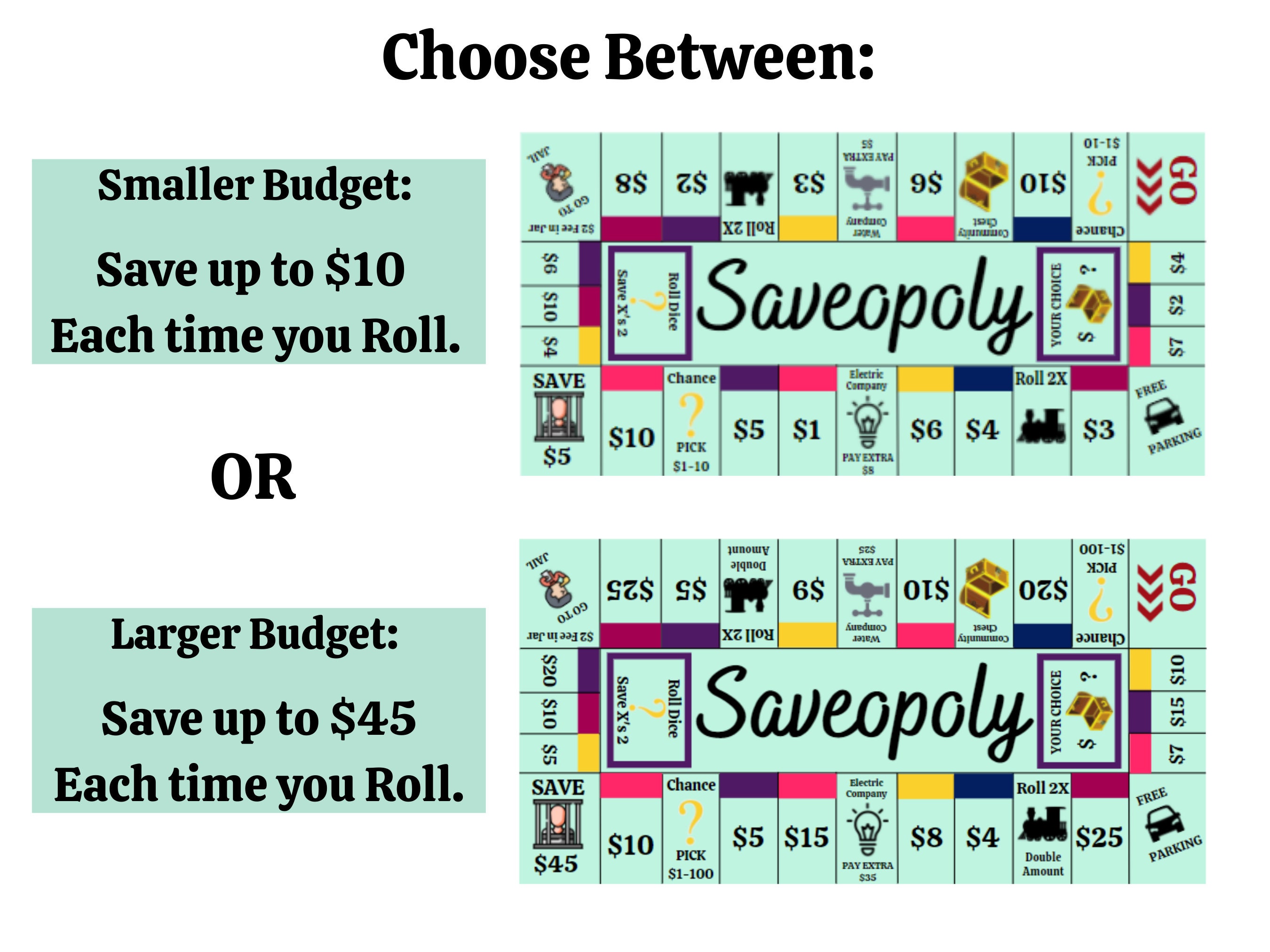 Laminated Saveopoly Game Board A6 Size Fits Cash Envelopes & Etsy