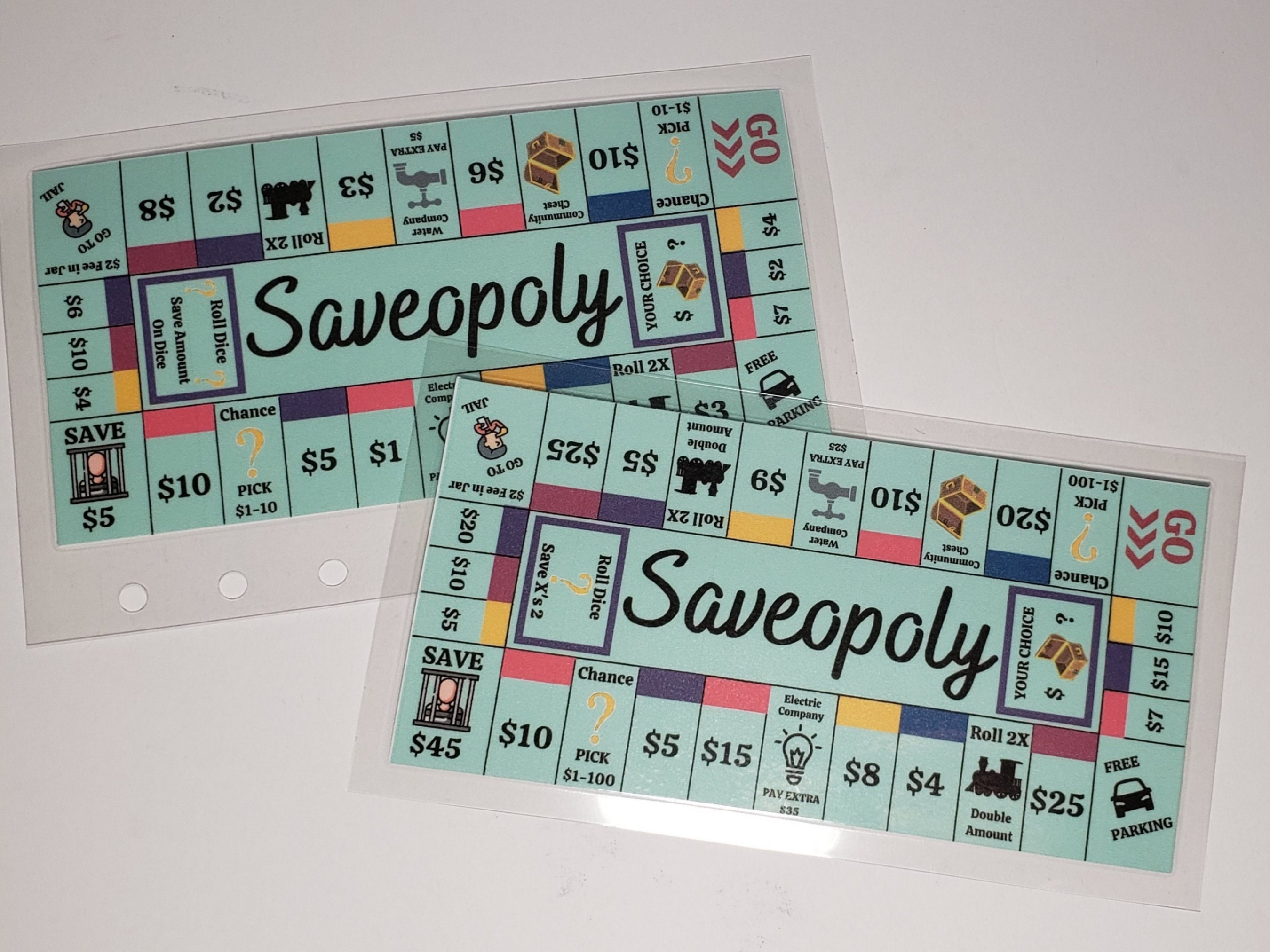 Laminated Saveopoly Game Board A6 Size Fits Cash Envelopes & Etsy