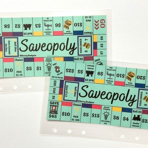 Saveopoly Savings Challenge Game Fits A6 Budget Binders & A6 Cash Envelopes | Cash Stuffing Saving Challenge | Cash Envelope Stuffing |