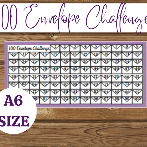 100 Envelope Savings Challenge for A6 Budget Binders & A6 Cash Envelopes | 100 Envelope Savings Tracker A6 | Saving Challenge Binder |
