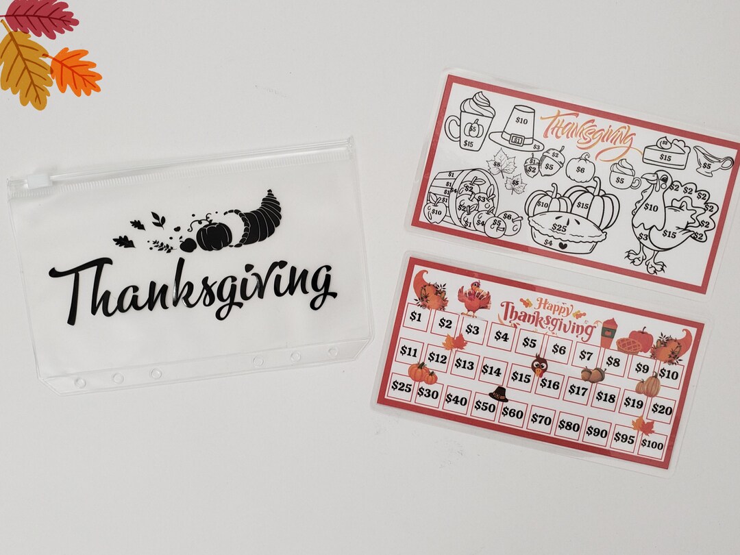 Thanksgiving Savings Challenge &amp; A6 Cash Envelope Set Thanksgiving ...
