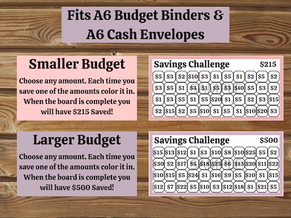 My Small Business Savings Challenge for A6 Cash Envelopes 