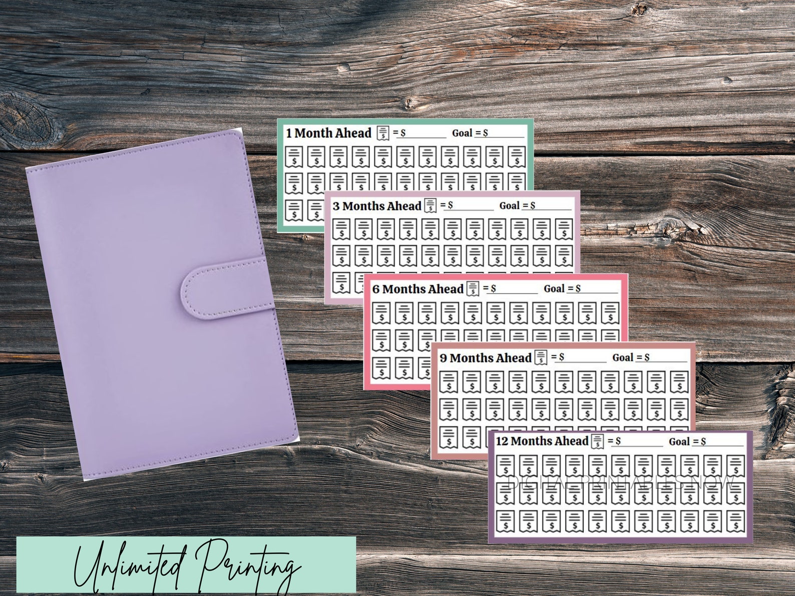 One Month Ahead Savings Challenge Trackers for A6 Cash Binder | Etsy