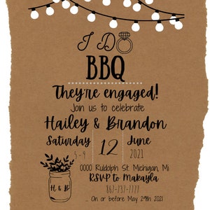 I do BBQ engagement party invitation