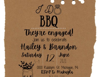 I do BBQ engagement party invitation