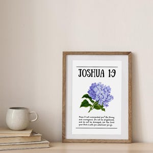 Joshua 1:9 | Be Strong and Courageous Bible Quote | Christian Wall Art | Bible Quote Print | Printable Wall Art | Digital Download