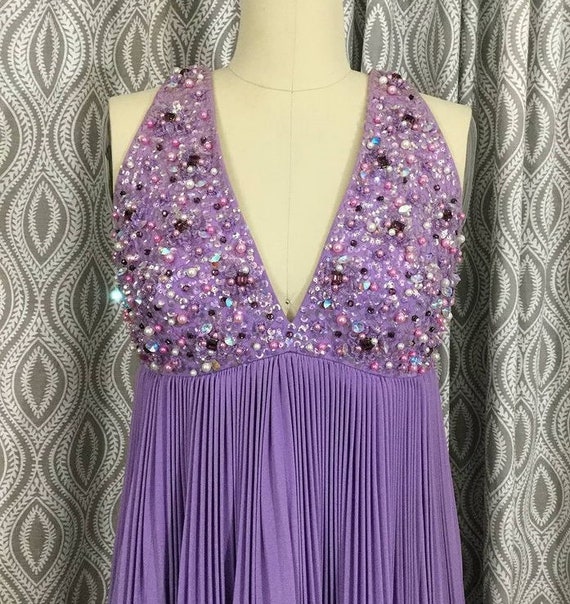 Mr Blackwell custom gown/ purple evening gown/ vintage Mr. Blackwell