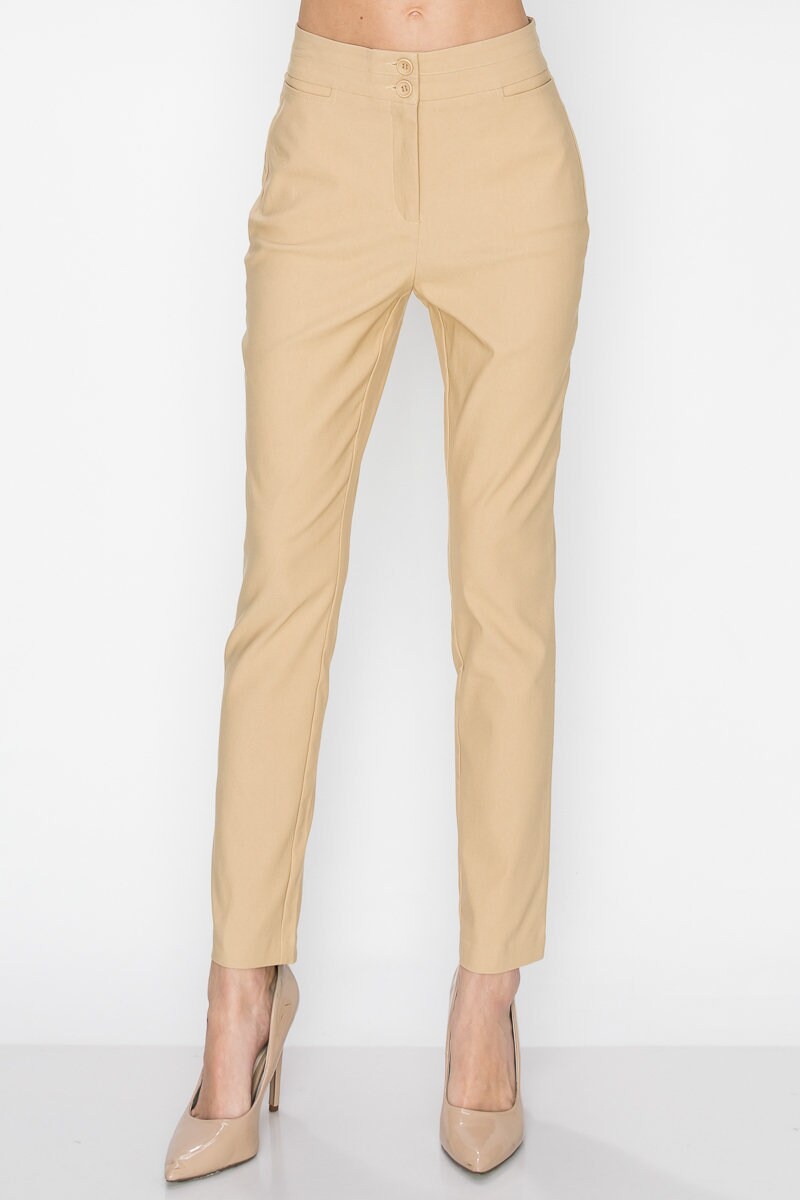 Women's Fitted Dress Pants with Stretch Trouser slacks Etsy