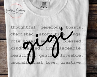 Gigi Typography/Words Customizable PNG