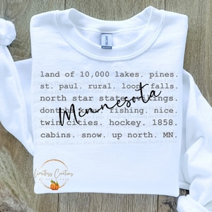 State MN Typography/Words Customizable PNG