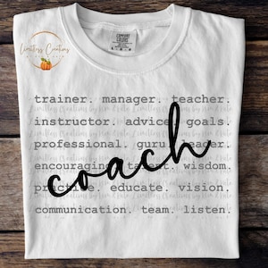 Coach Typography/Words Customizable PNG