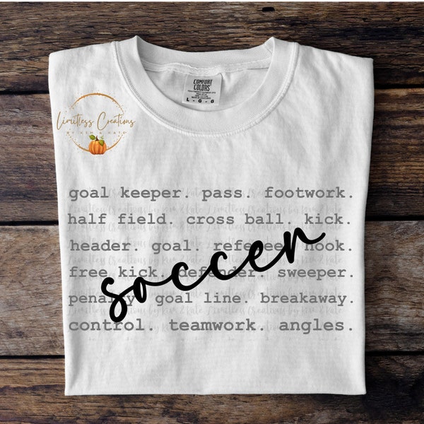 Soccer Typography/Words Customizable PNG