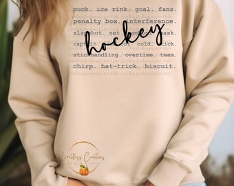 Hockey Typography/Words Customizable PNG