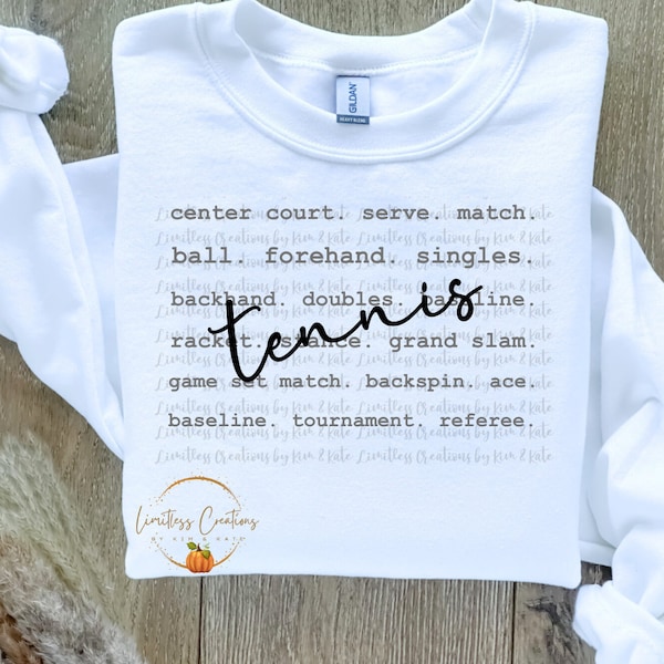 Tennis Typography/Words PNG