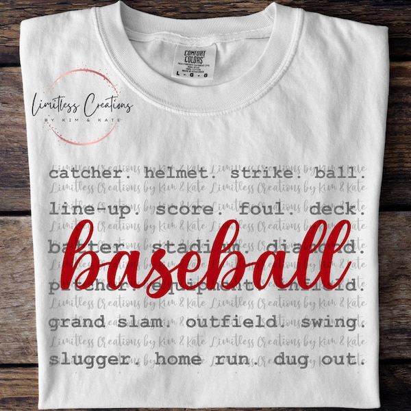 Baseball Typography/Words  PNG