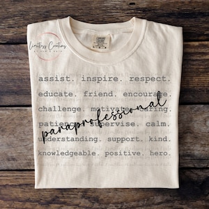 Paraprofessional  Typography/Words Customizable PNG