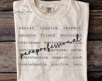 Paraprofessional  Typography/Words Customizable PNG
